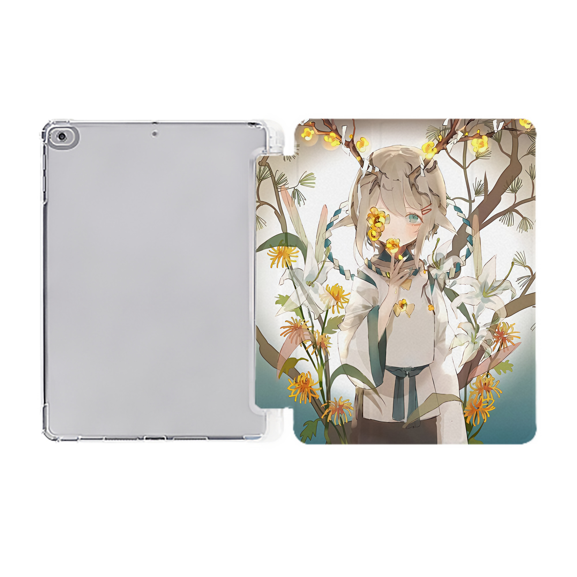 （画像用） 刀剣乱舞 Touken Ranbu IPad ケース ペン収納付き 三つ折りスタンド PUレザー×シリコン 対応機種9.5/10.5/10.9インチ